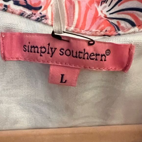 NWT Simply Southern Women's‎ Tunic Dress Scallop Pattern Pink Large - Picture 4 of 5